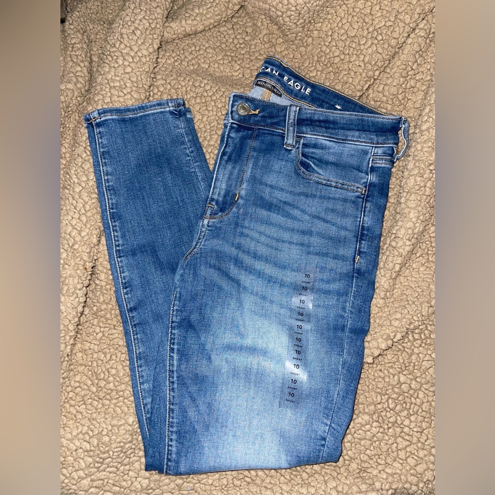 American eagle jeans. Size 10 short ‘next level stretch’